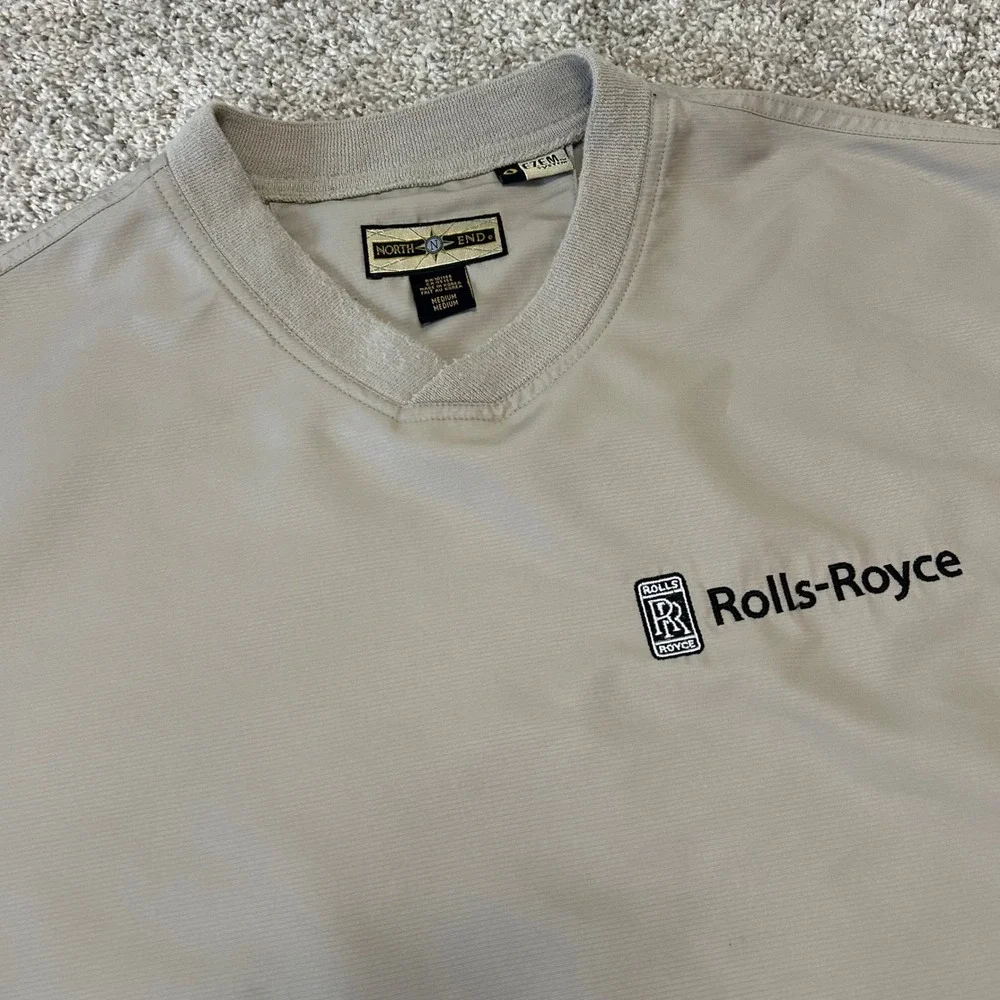 Vintage Rolls-Royce Short Sleeve Windbreaker Pullover Men Siz Medium Golf Preppy